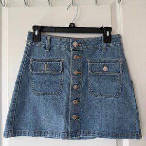 american eagle blue denim mini skirt